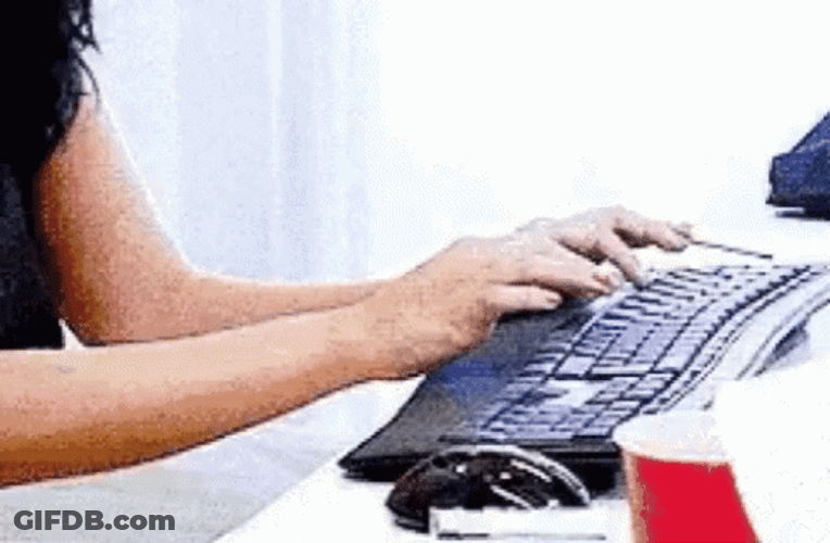 Ladies Working Typing Fast GIF