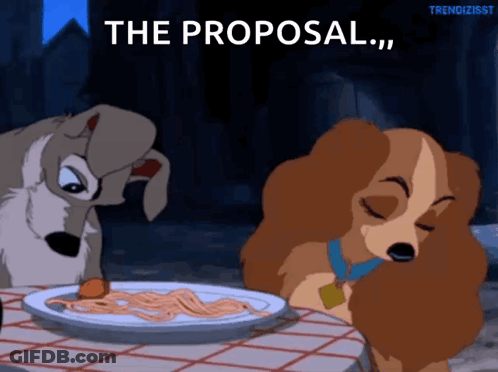 Lady And The Tramp Eating Spaghetti The Proposal GIF