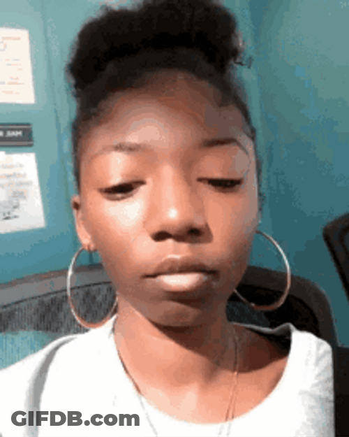 Lady Bangle Earrings Surprised Face Animation GIF