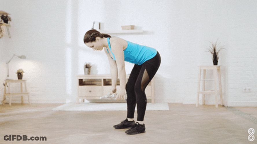 Lady Bend Over Dumbbell Work Out GIF