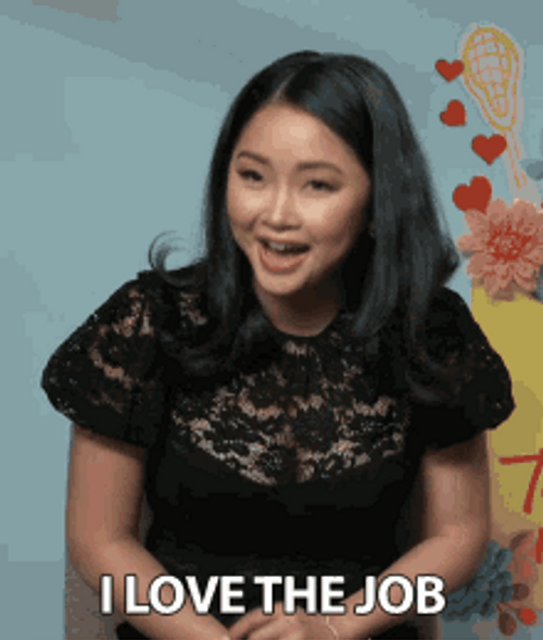 Lady Black Dress Smiling I Love My Job GIF