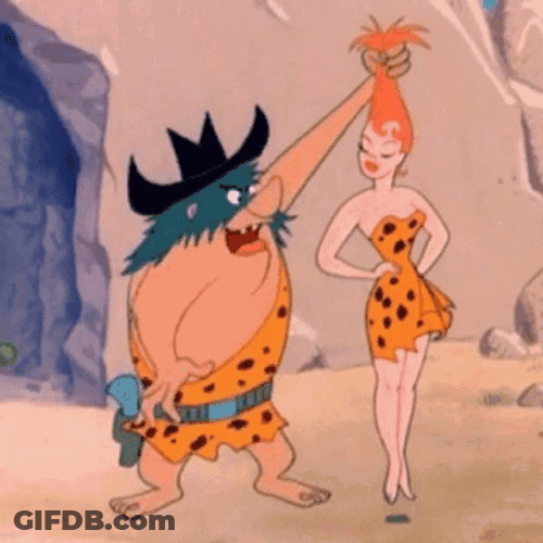 Lady Caveman Smashed Impostor Fred Clinton GIF