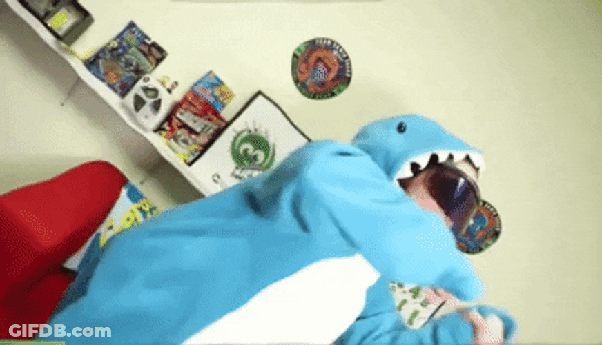 Lady Dancing Shark Suit GIF