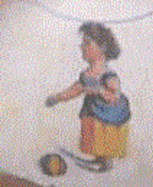Lady Dribbling Ball Flipbook GIF
