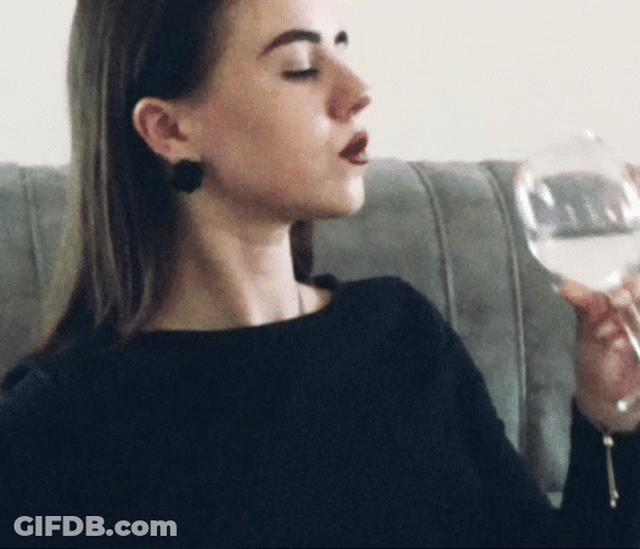 Lady Drinking Water On Wine Glass GIF