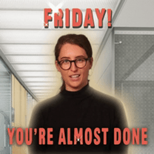 Lady Encouraging You're Almost Done It's Friday GIF