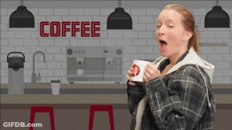 Lady Excited For Pumpkin Spice Latte GIF