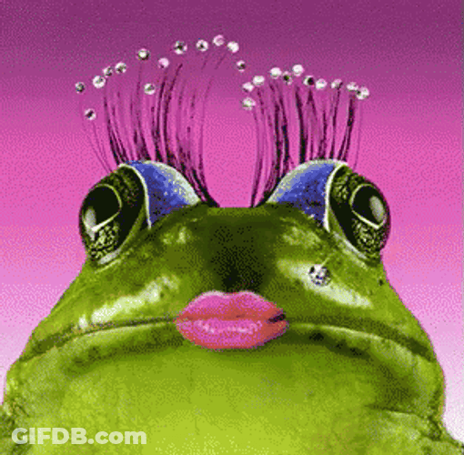 Lady Frog Kisses GIF