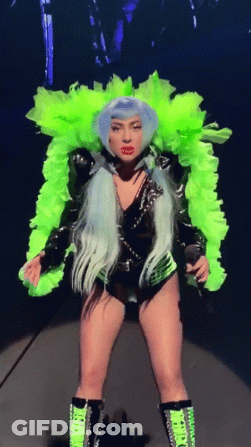 Lady Gaga Funny Green Outfit GIF