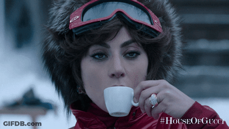 Lady Gaga House Gucci Sips Tea GIF