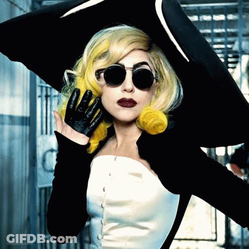 Lady Gaga In Sunglasses And Black Hat #Thegagaarchives GIF