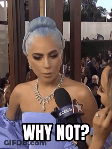 Lady Gaga Interviewed By Reporter Saying Why Not GIF
