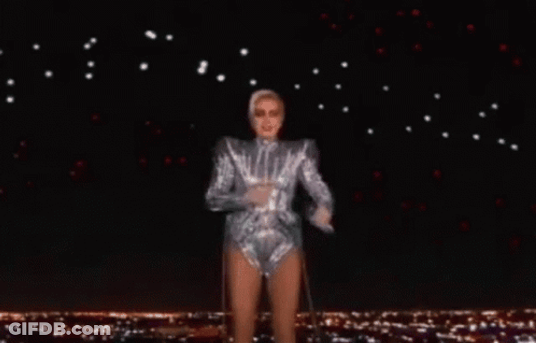 Lady Gaga Jumping Under The Starlight GIF