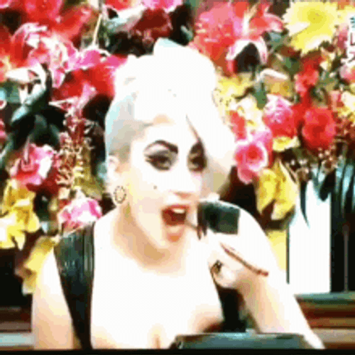 Lady Gaga Mmmm Chewing Thinking Answer GIF