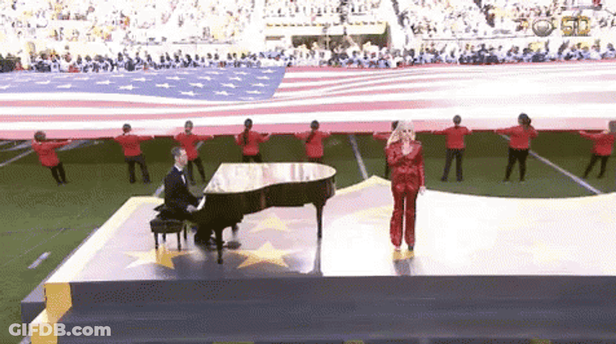 Lady Gaga National Anthem GIF