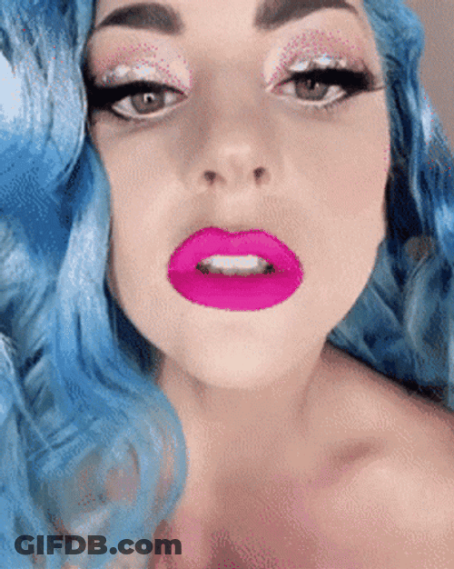 Lady Gaga Pink Lips Kiss GIF