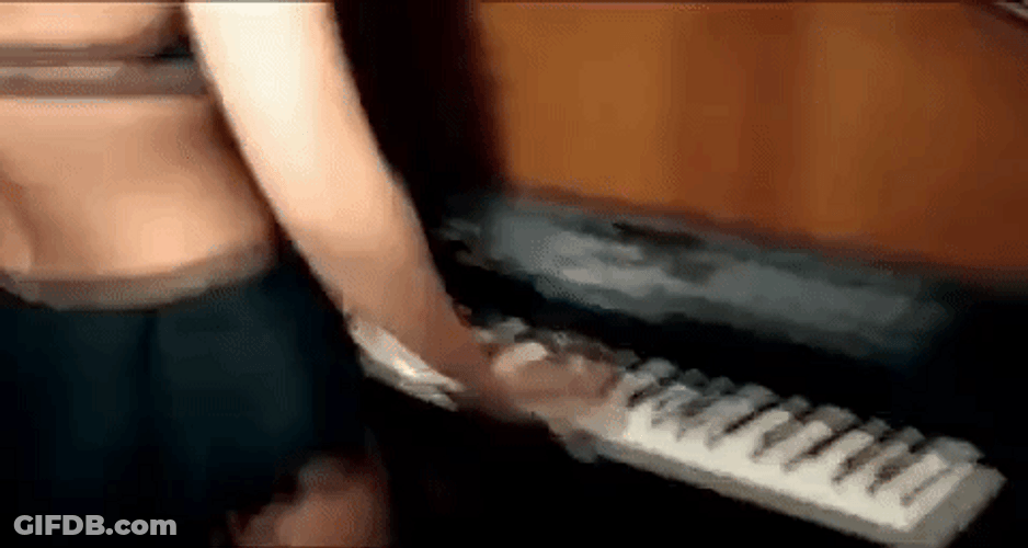 Lady Gaga Playing Piano Just Dance GIF