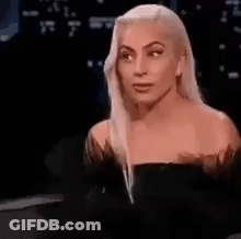 Lady Gaga Smiling In Black Dress GIF