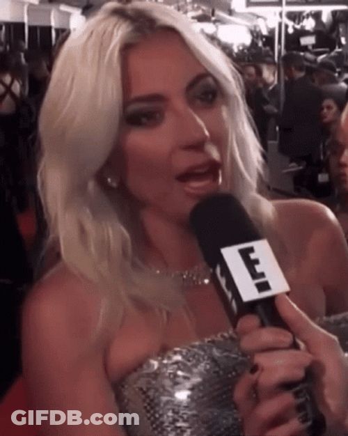 Lady Gaga Talking On Mic GIF