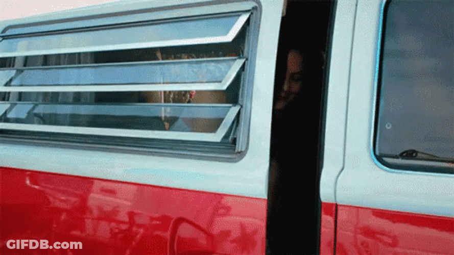Lady Getting Out Of The Van GIF