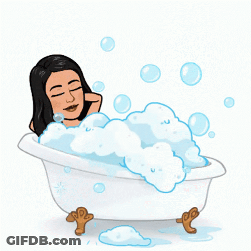 Lady Having Bubble Bath Animation GIF