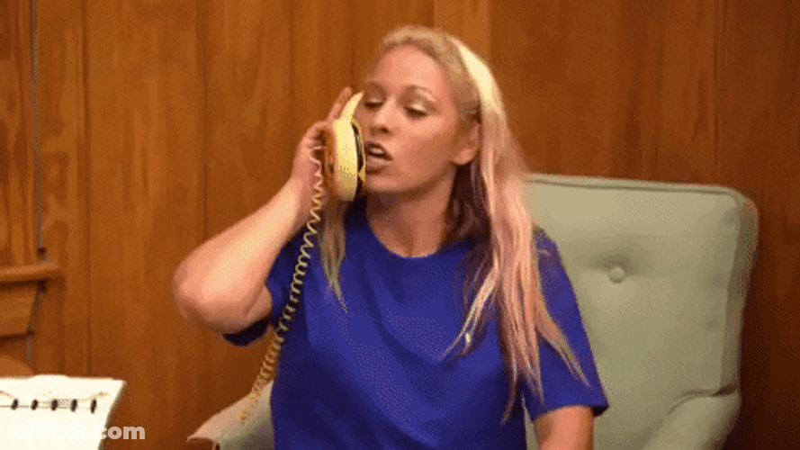 Lady Hollering While Talking On The Phone GIF