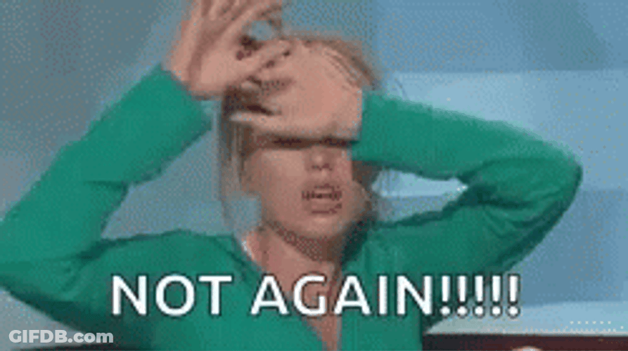 Lady In Green Showing Not Again Reaction GIF
