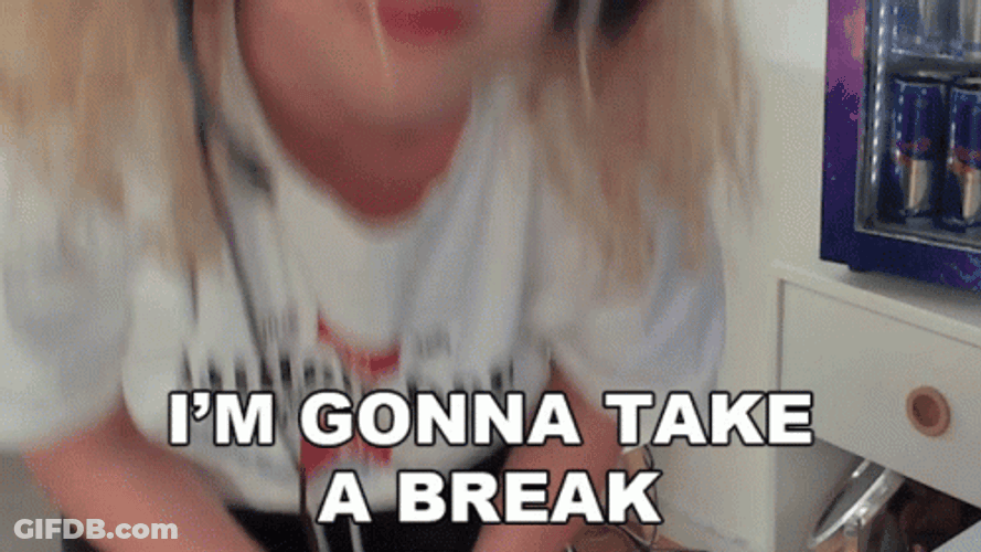 Lady In Headset Gonna Take A Break GIF