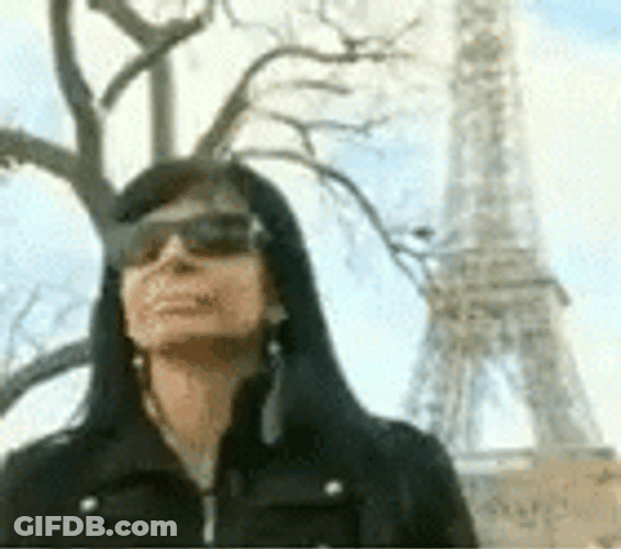Lady In Paris With Eiffel Tower GIF