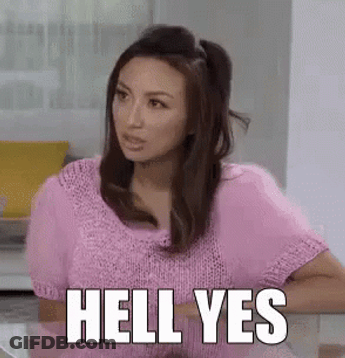 Lady In Pink Hell Yes GIF
