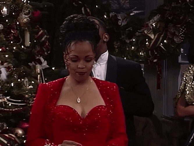 Lady In Red Work Party GIF