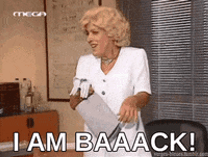 Lady In White Dress I'm Back GIF