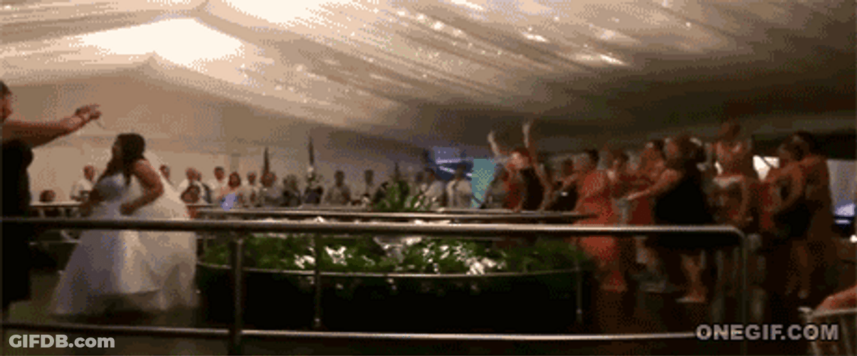 Lady Jump My Precious Wedding Bouquet GIF