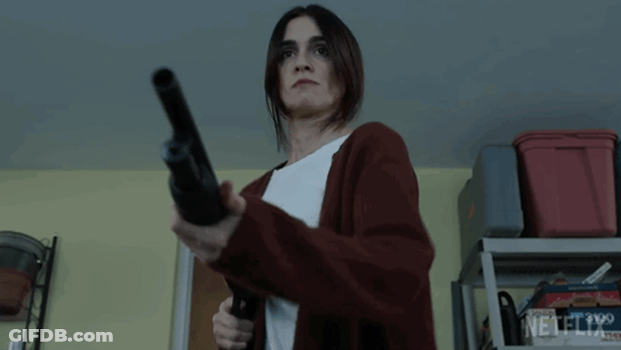 Lady Loading Shot Gun GIF