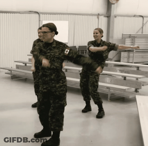 Lady Military Exercising GIF
