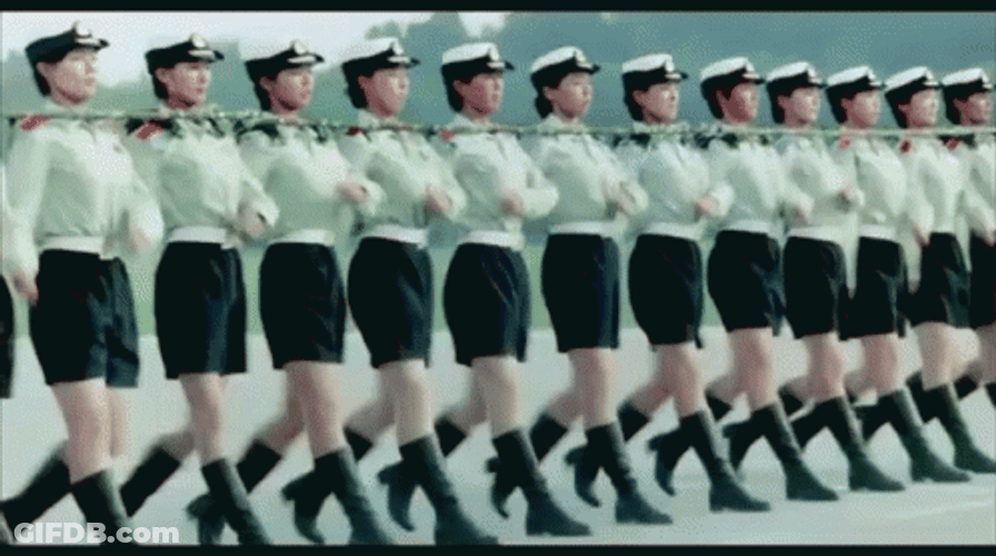 Lady Military Marching GIF