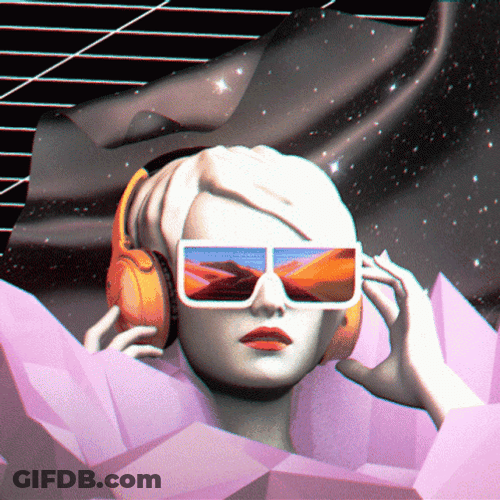 Lady Neon Glasses Galaxy GIF