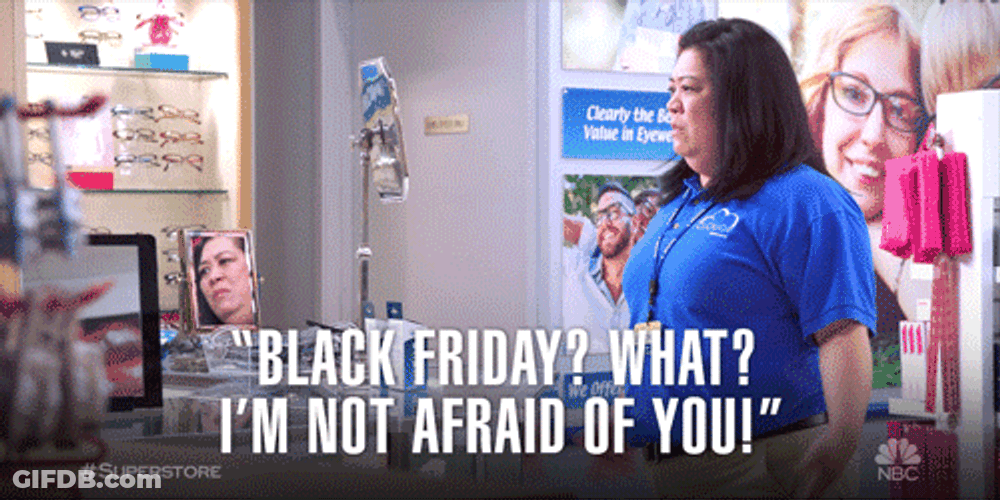Lady Not Araid Of Black Friday GIF