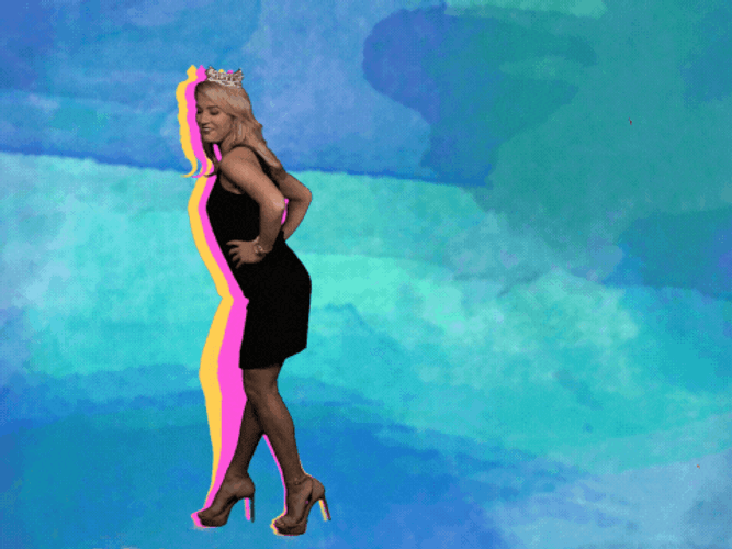 Lady On Heels Moonwalk GIF