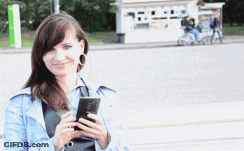 Lady On The Street Selfie GIF