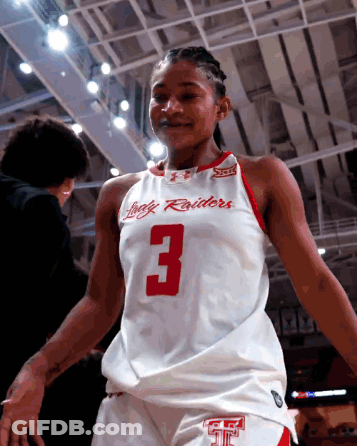 Lady Raiders Basketball Player Number 3 GIF