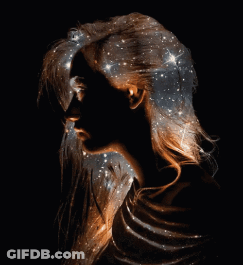 Lady Rainbow Star Galaxy GIF
