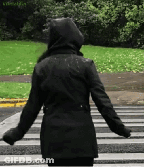Lady Running Away Tiptoeing GIF