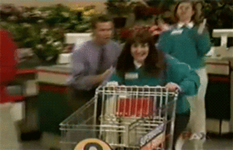 Lady Rushing To Do Black Friday Shopping GIF