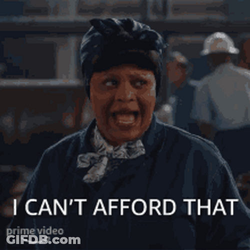 Lady Saying I Can't Afford That I'm Broke GIF