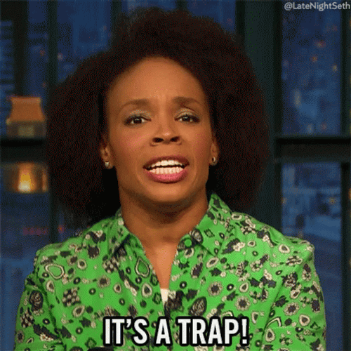 Lady Saying It's A Trap GIF