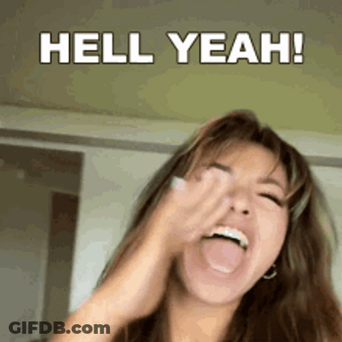 Lady Screaming Hell Yes GIF