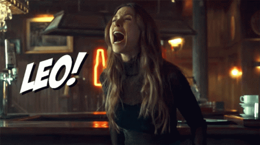 Lady Screaming Out Leo GIF