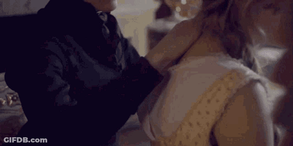 Lady Sensual Back Massage While Sitting GIF