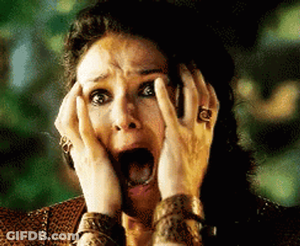 Lady Shocked In Terror GIF